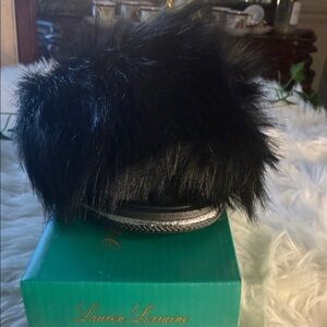 Lauren Lorraine Black and Silver Fur Heels